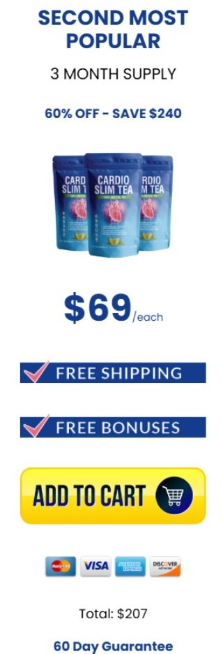 Cardio Slim Tea Buy 3 pack